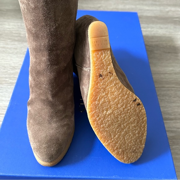 Stuart Weitzman Bootscout Suede Ankle Wedge Booties - Picture 9 of 10